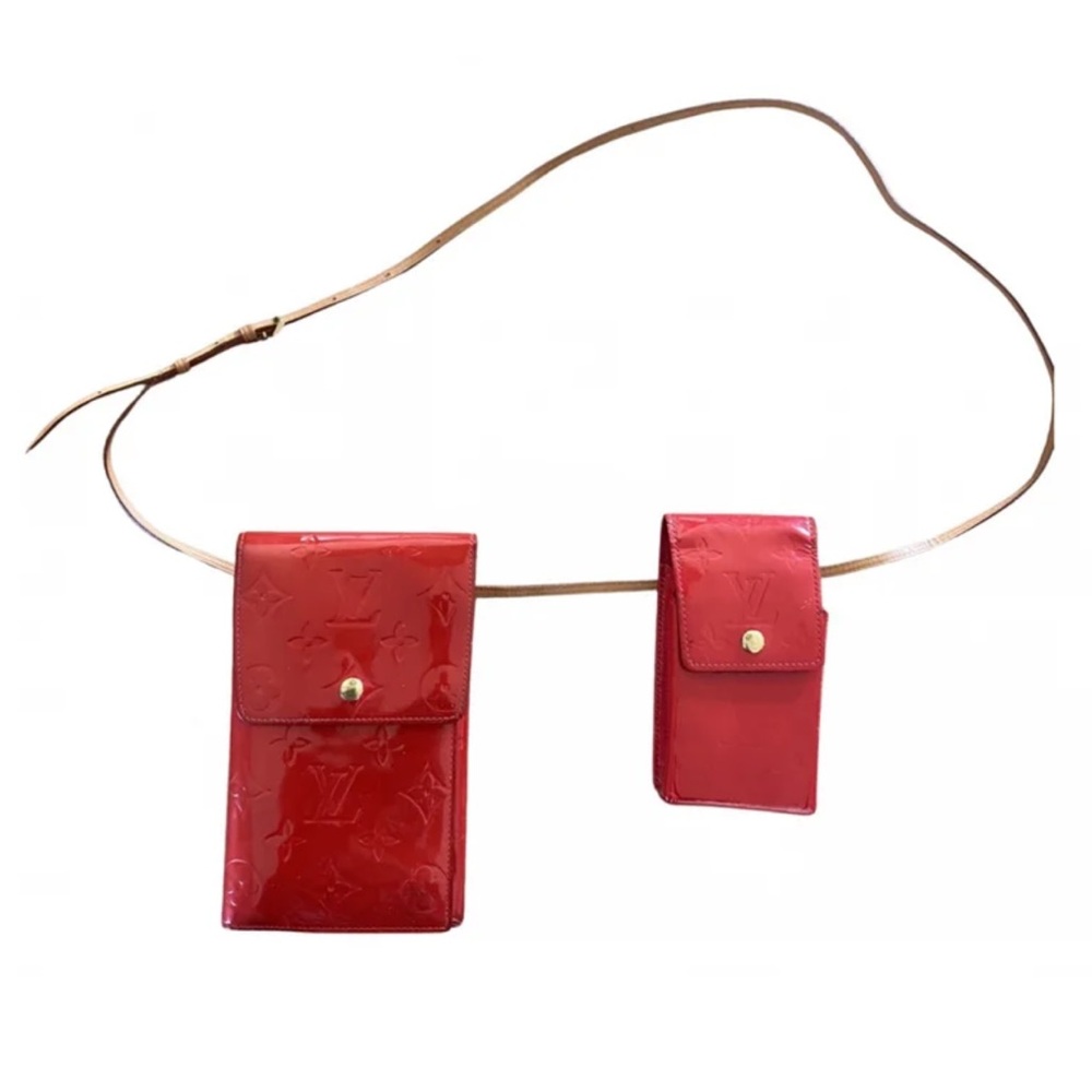 Vintage Louis Vuitton Red Patent Leather wallet & belt bag